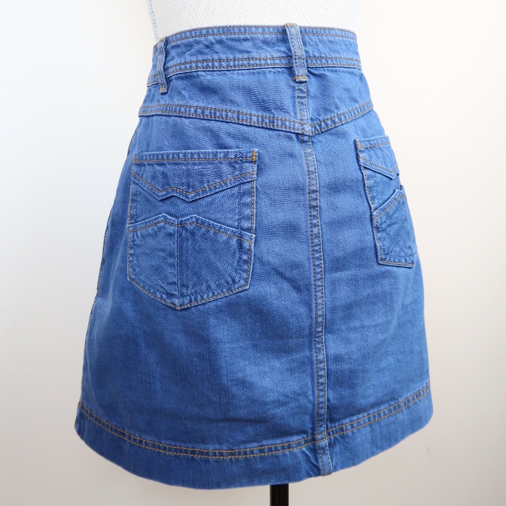 Free People Wildfire Button A Line Mini Skirt M 28 - Picture 7 of 8